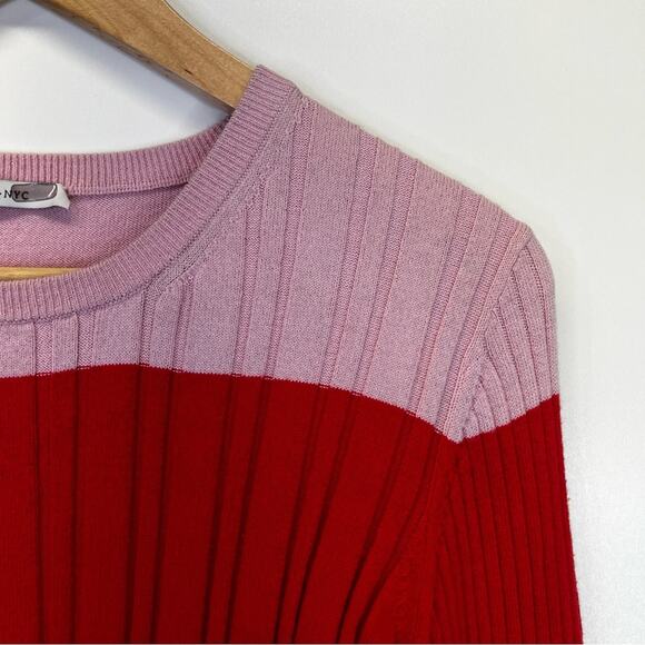 Tome Merino Wool Blend Colorblock sweater pink - 18 - Picture 6 of 14